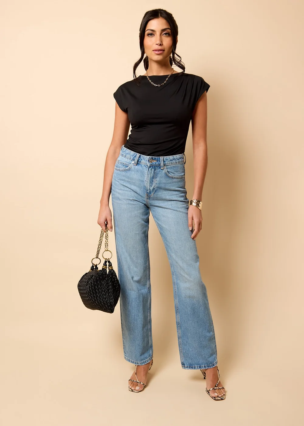 Little Mistress Black Ruched Top by Vicky Pattison - Size 8 Image 4