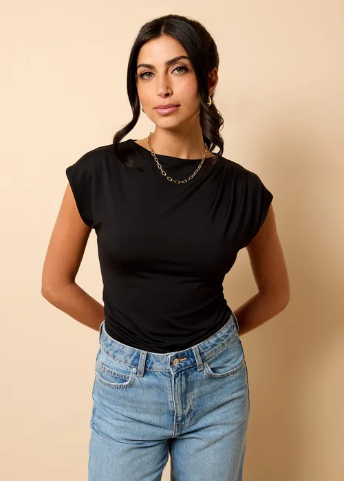 Little Mistress Black Ruched Top by Vicky Pattison - Size 8 Image 2