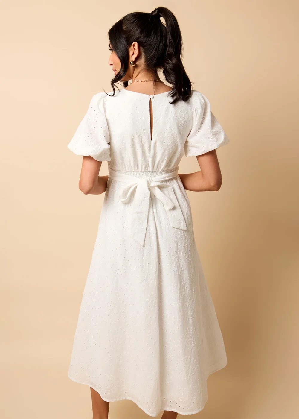Little Mistress White Broderie Midi Dress by Vicky Pattison - 8 Image 2