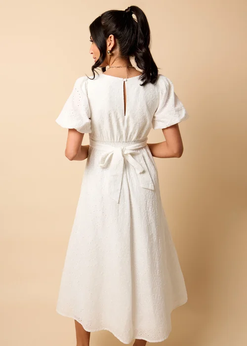 Little Mistress White Broderie Midi Dress by Vicky Pattison - 8 Image 2