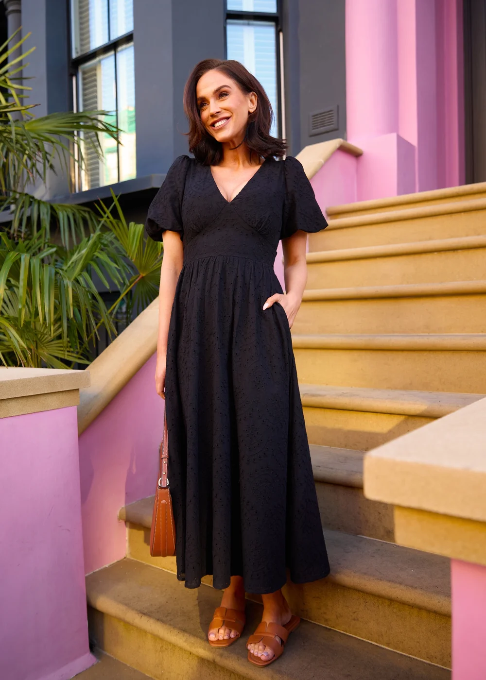 Little Mistress Black Broderie Midi Dress by Vicky Pattison - 8 Image 1