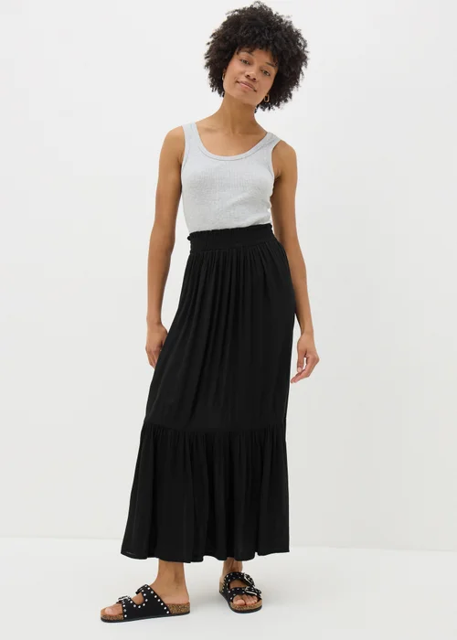 Petite Black Cheesecloth Maxi Skirt - 6 Image 1