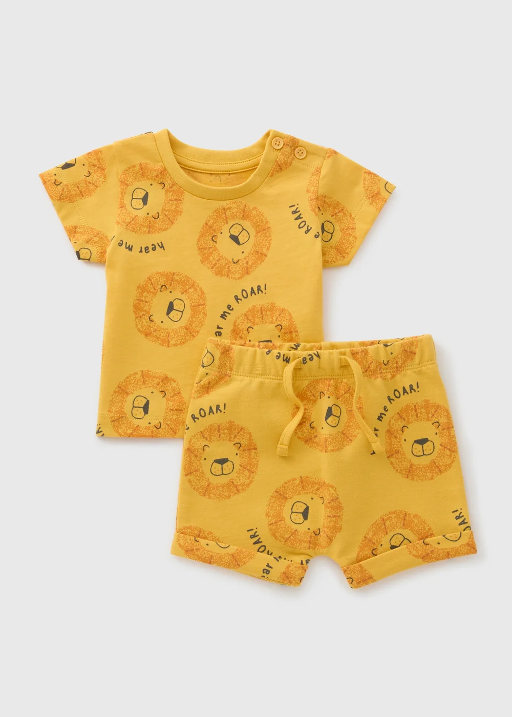 Baby Yellow Lion Top & Shorts Set (Newborn-23mths) - 0-3 months Image 1