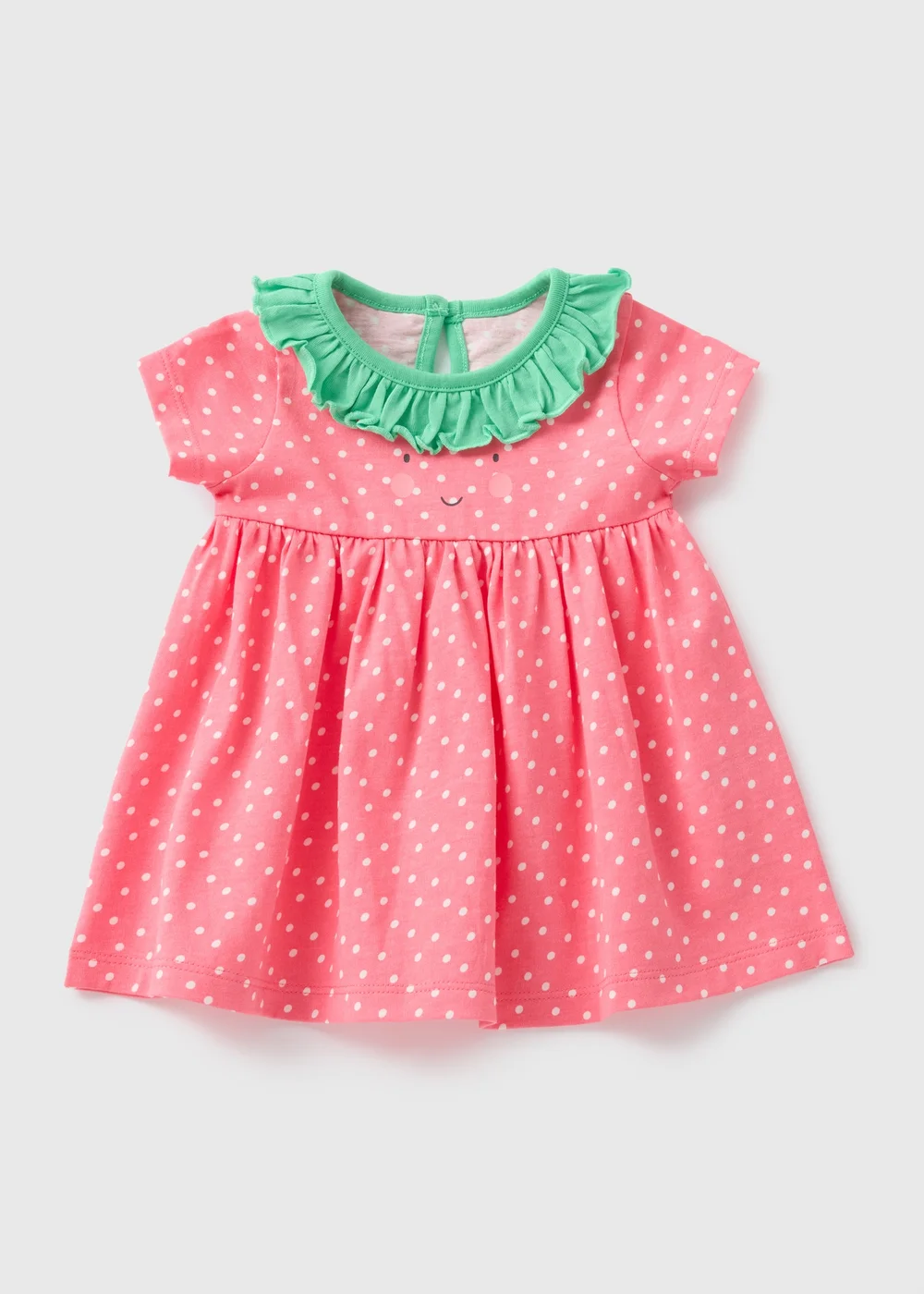 Baby Pink Strawberry Dress (Newborn-23mths) - 0-3 months Image 1