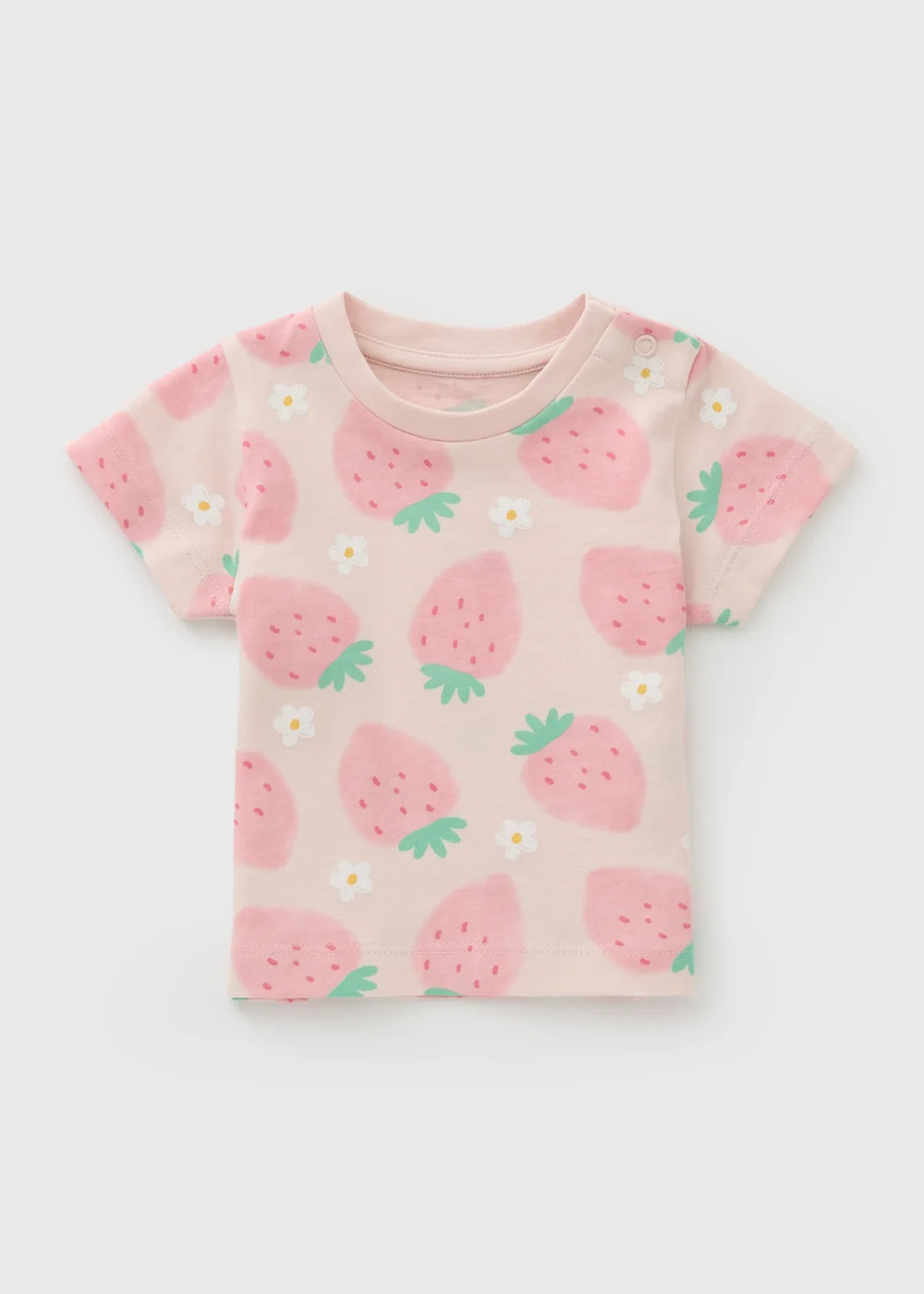 Baby Pink Strawberry T-Shirt (Newborn-23mths) - 0-3 months Image 1