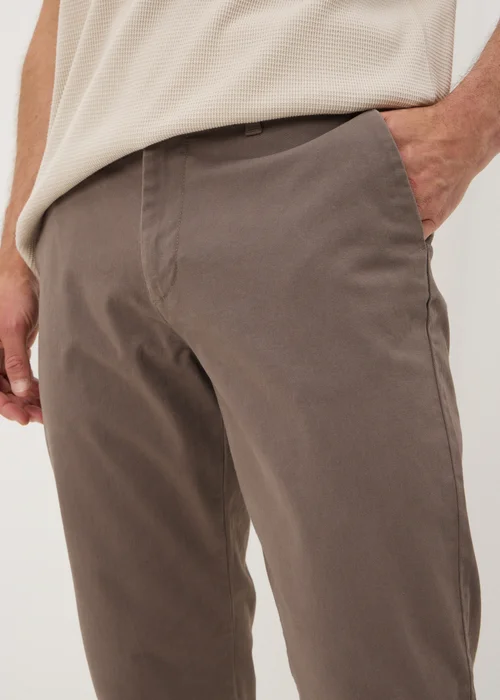 Brown Straight Fit Chinos - 30 Waist Regular Image 2