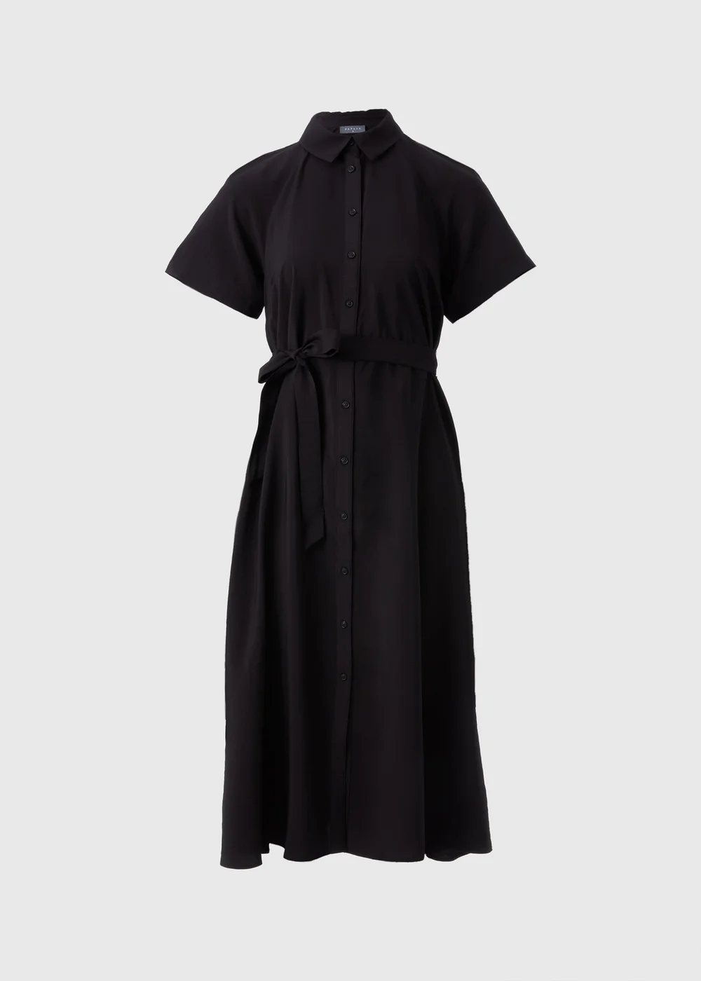 Black Short Sleeve Midi Shirt Dress - 8 Image 3