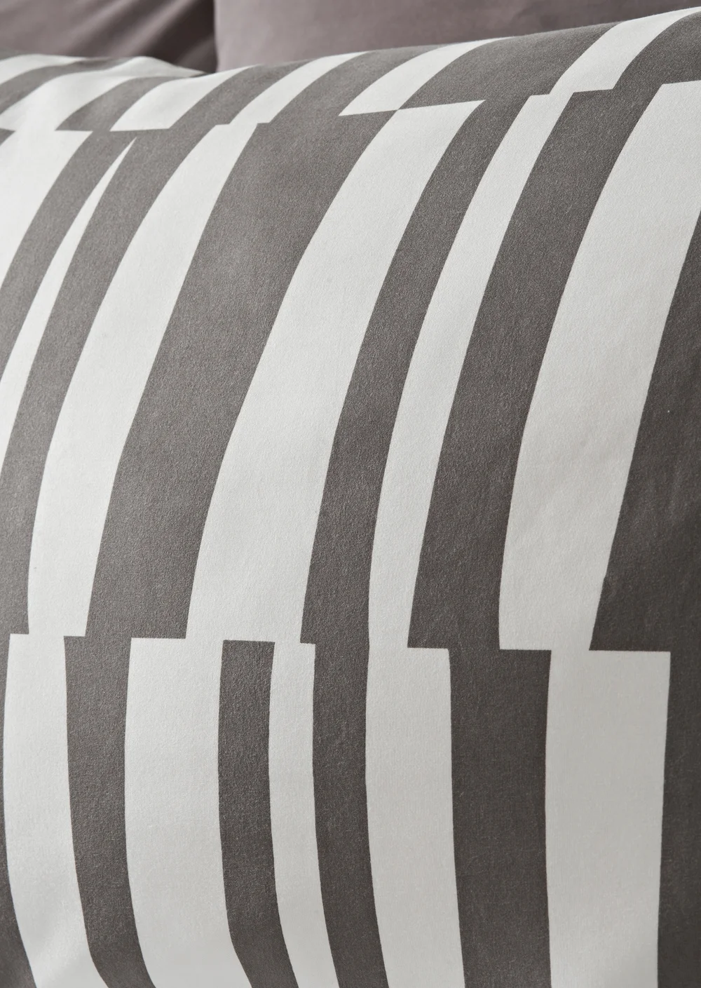 Grey Linear Geometric Duvet Set - Single Image 2
