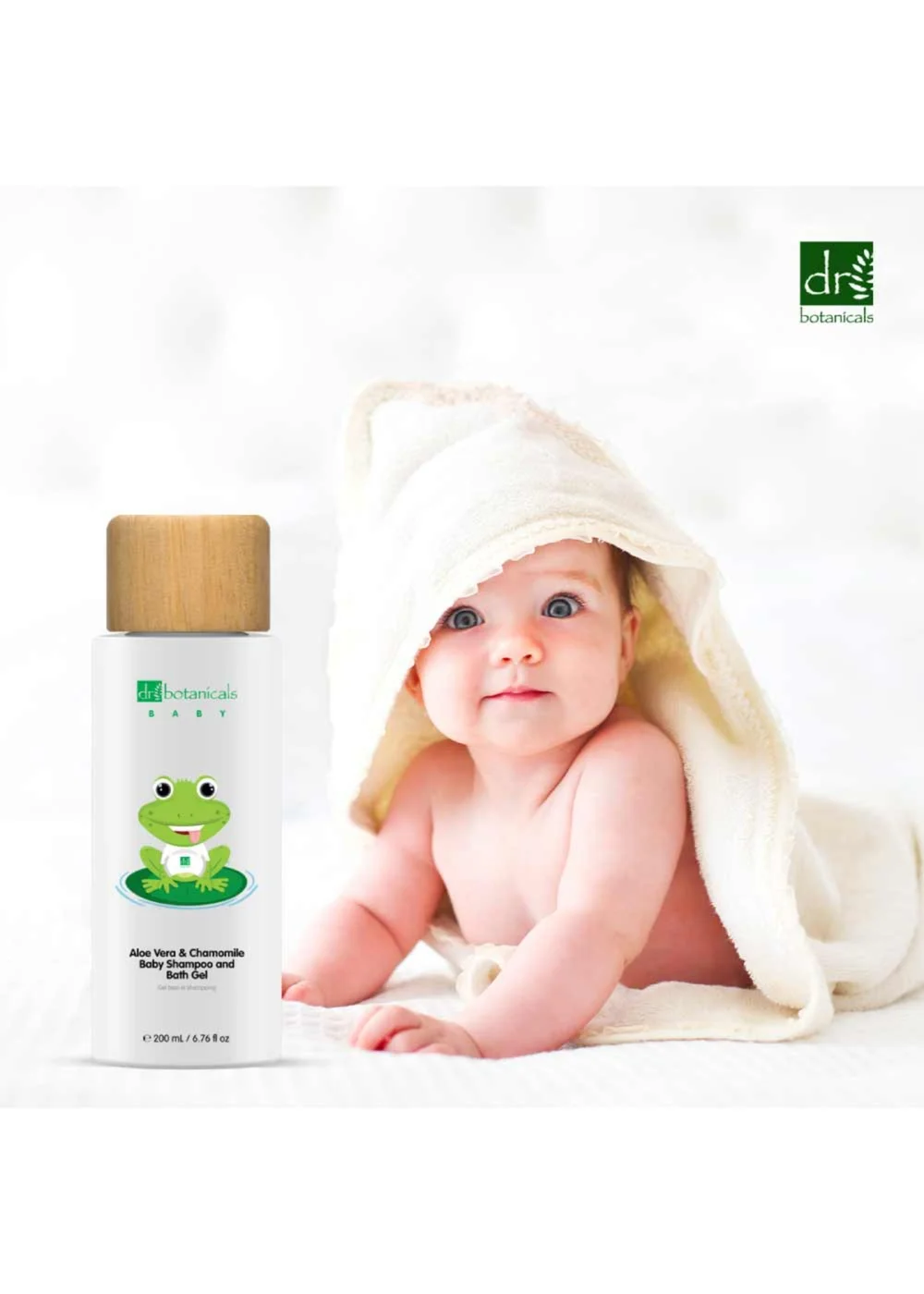 Dr Botanicals Aloe Vera & Chamomile Baby Shampoo & Bath Gel (200ml) - 200ml Image 3