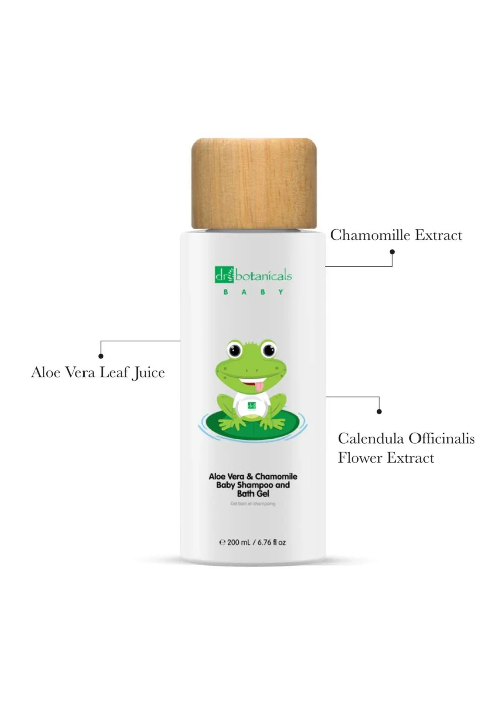 Dr Botanicals Aloe Vera & Chamomile Baby Shampoo & Bath Gel (200ml) - 200ml Image 2