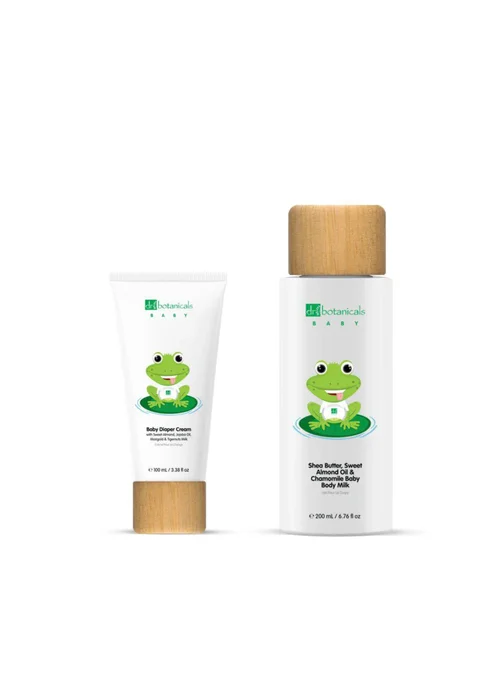 Dr Botanicals Baby Sweet Almond Oil Diaper Cream & Body Milk Kit - One Size Image 1