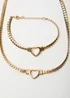 Madein Heart layered Necklace and Choker Set - One Size Image 3