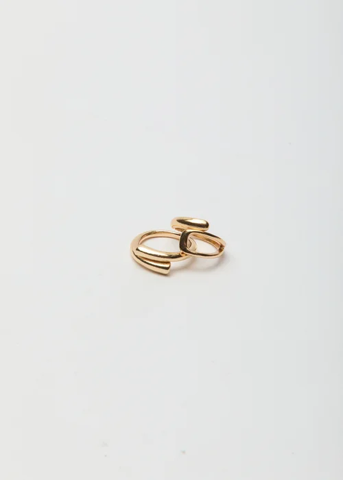 Madein Gold Abstract Ring Set - One Size Image 2