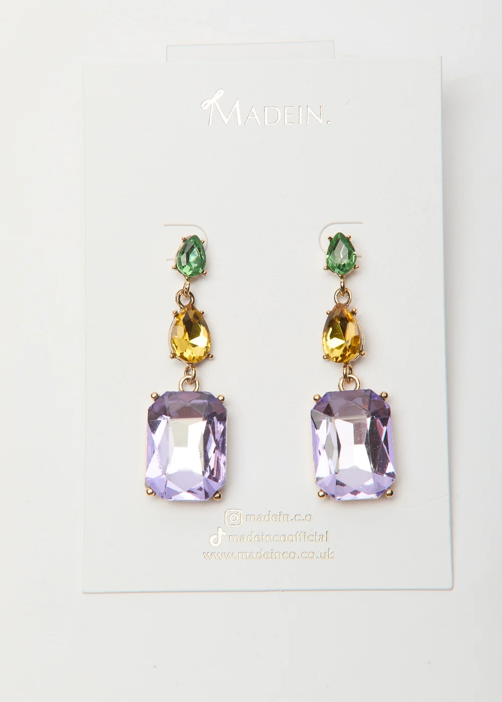 Madein Embellished Drop Down Earrings - One Size Image 2