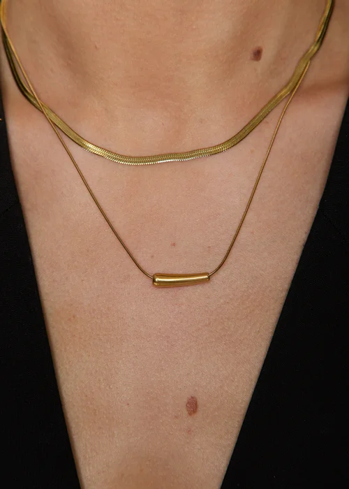 Madein Gold Earring and Necklace Set - One Size Image 4