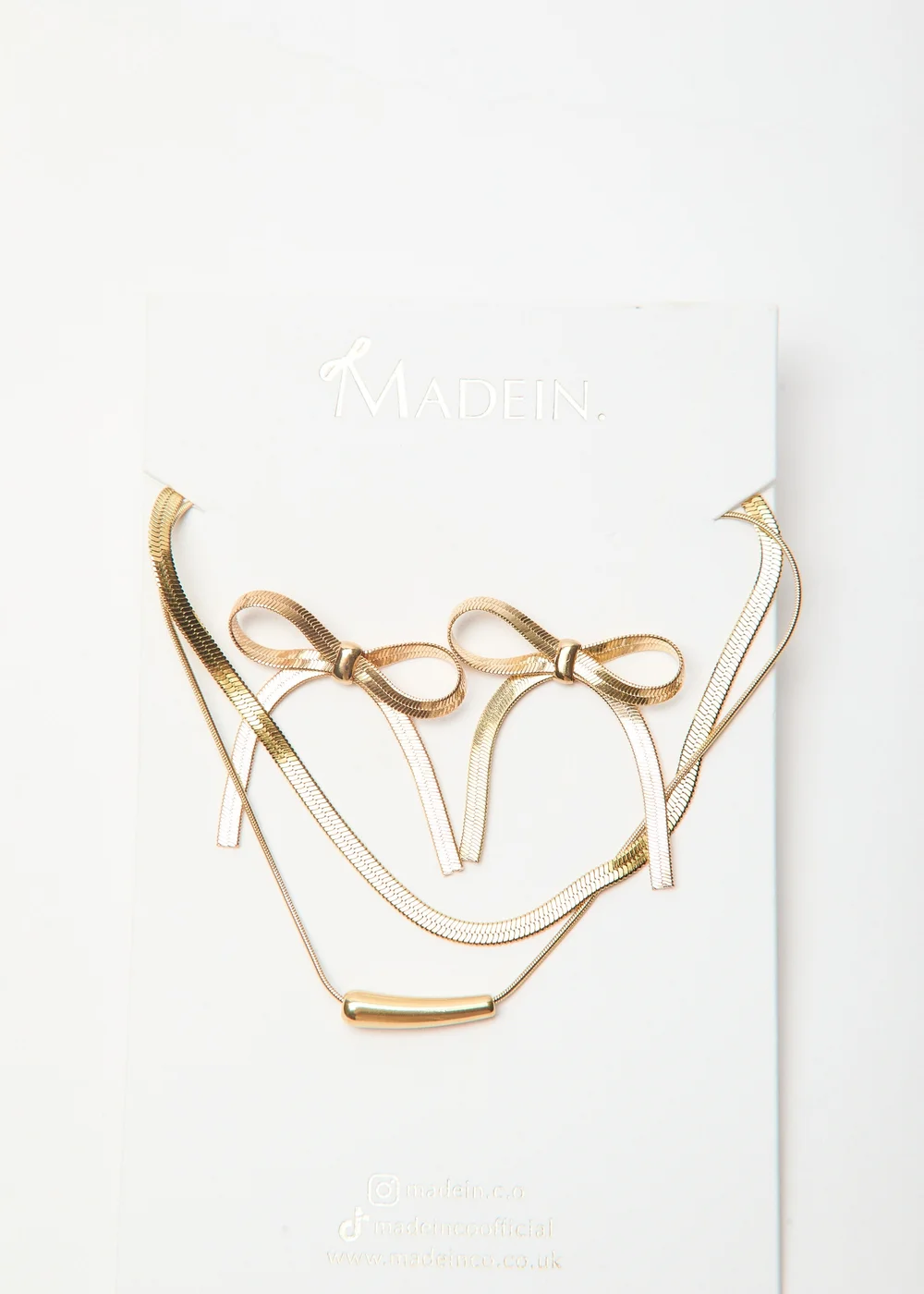 Madein Gold Earring and Necklace Set - One Size Image 2