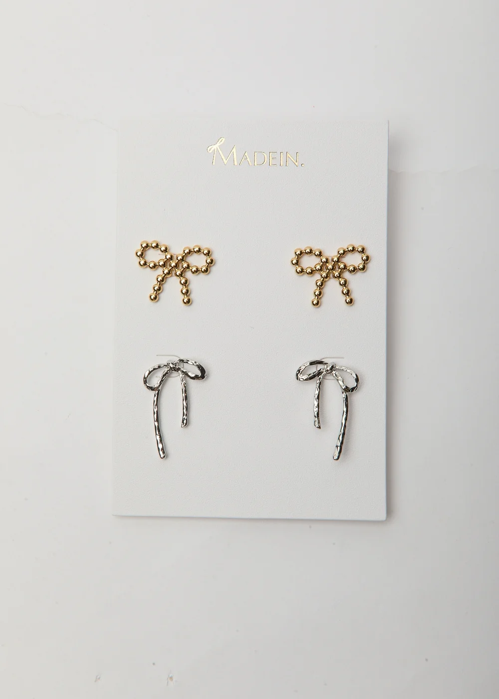 Madein Bow Earring Set - One Size Image 2