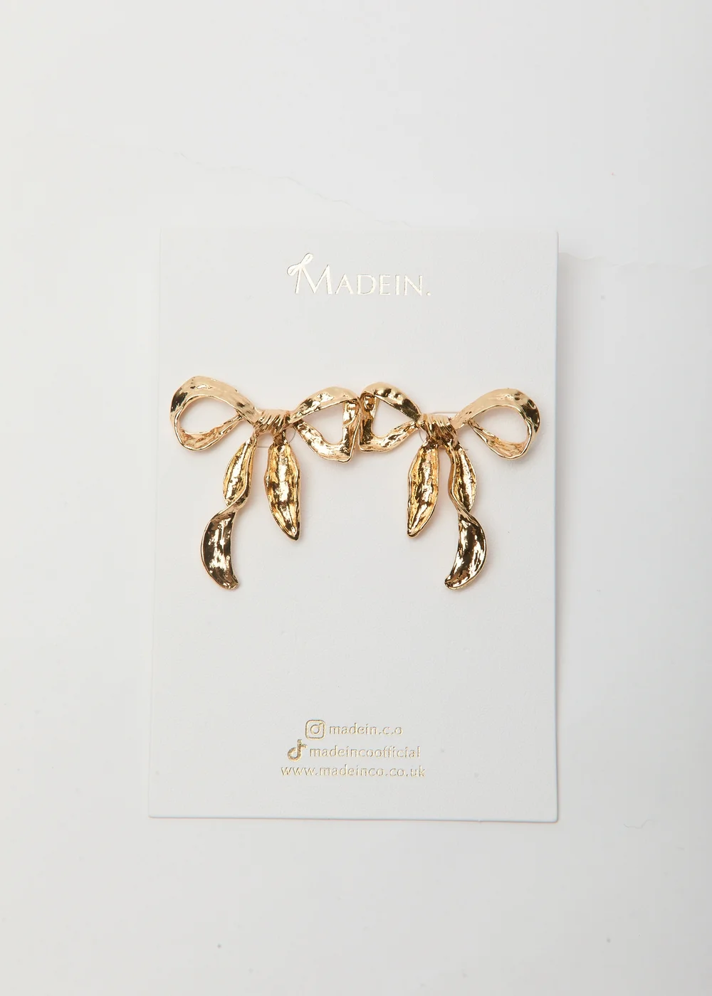 Madein Crinkle Bow Earrings - One Size Image 2