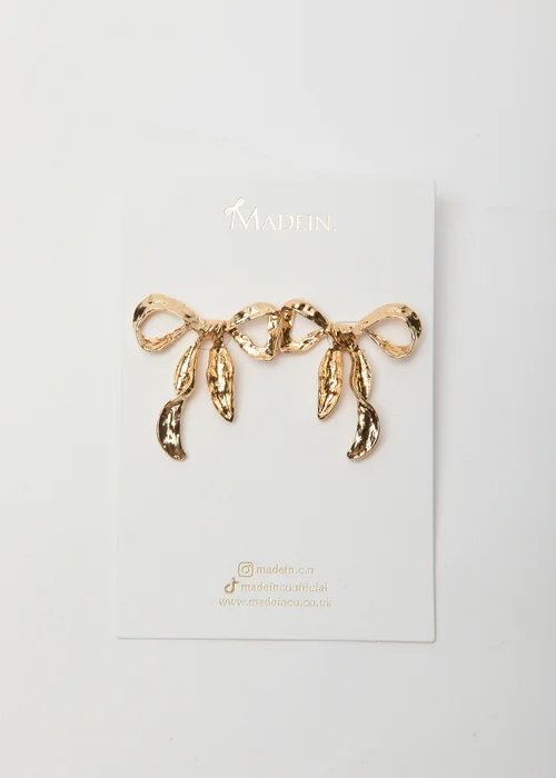 Madein Crinkle Bow Earrings - One Size Image 2