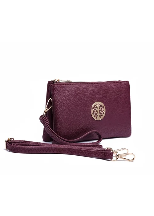 Raffaella Burgundy Clutch Purse - One Size Image 1