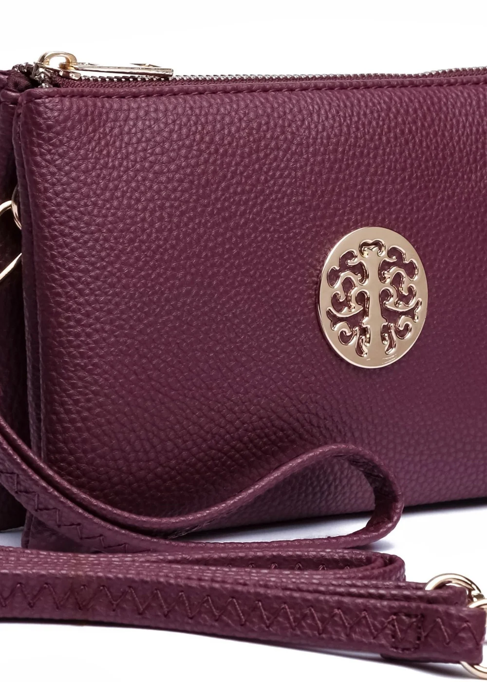 Raffaella Burgundy Clutch Purse - One Size Image 2