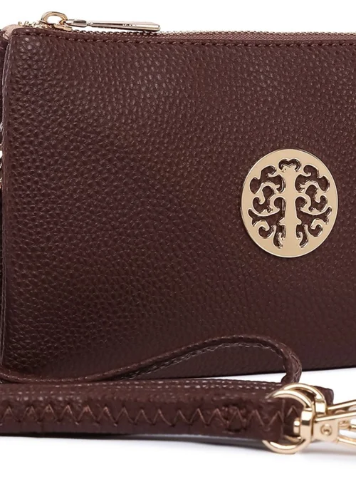 Raffaella Chocolate Brown Clutch Purse - One Size Image 2