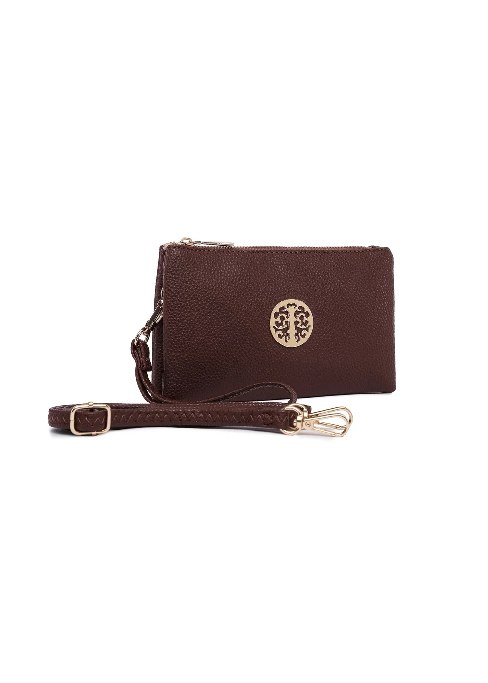 Raffaella Chocolate Brown Clutch Purse - One Size Image 1