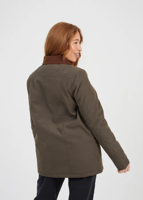 Brave Soul Khaki Twill Jacket with Cord Collar - 8 Image 2