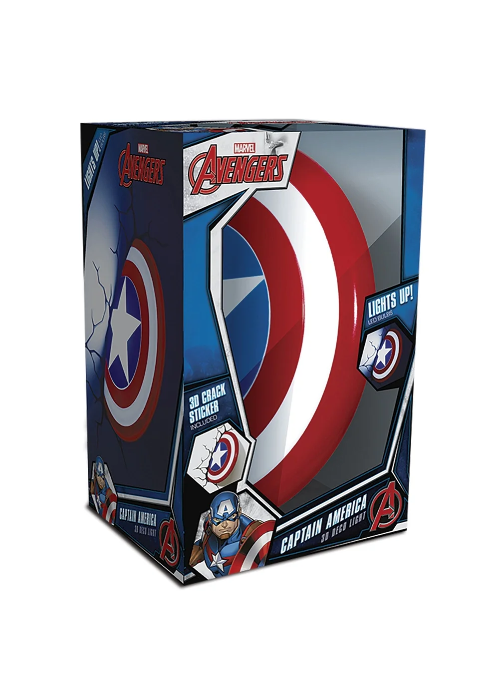 3D Light FX Multi Marvel Avengers Captain America Shield Light - One Size Image 4