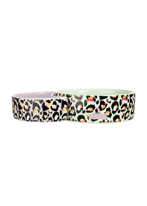Eleanor Bowmer Pet Bowl Set Leopard - One Size Image 2