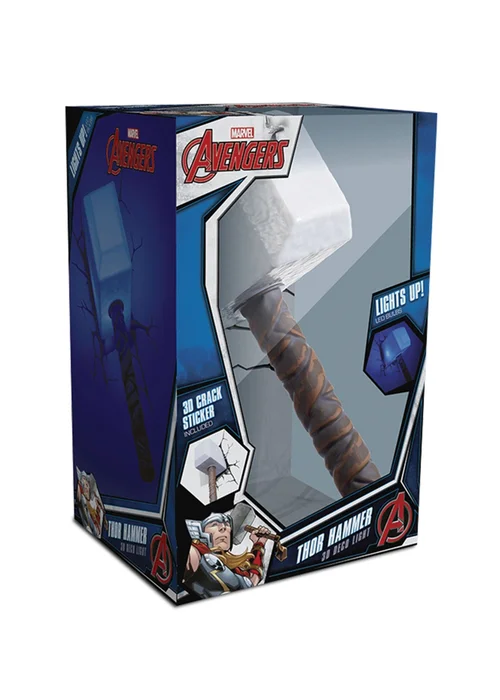 3D Light FX White Marvel Avengers Thor Hammer 3D Deco Light - One Size Image 3
