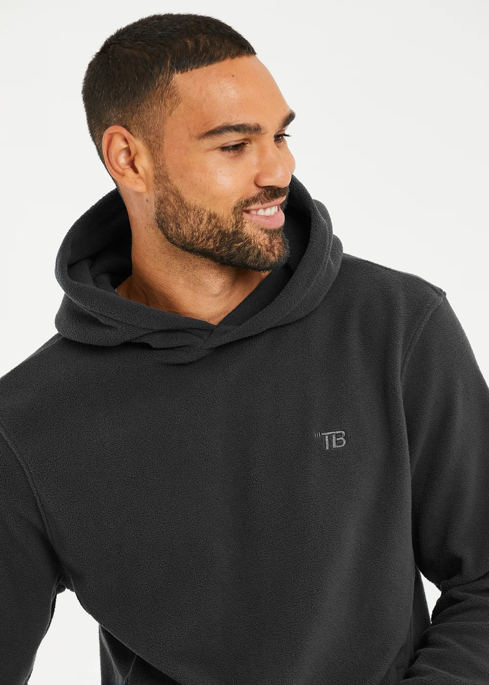 Threadbare Dark Grey Microfleece Overhead Hoodie - S Image 3