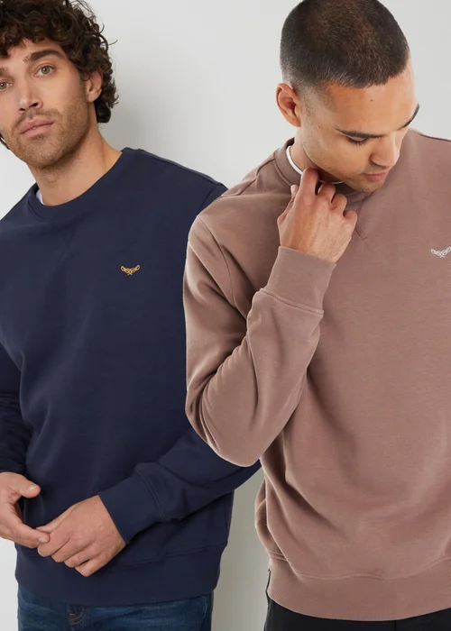 Threadbare Navy 2 Pack Crew Neck Sweatshirts - 2XL Image 1