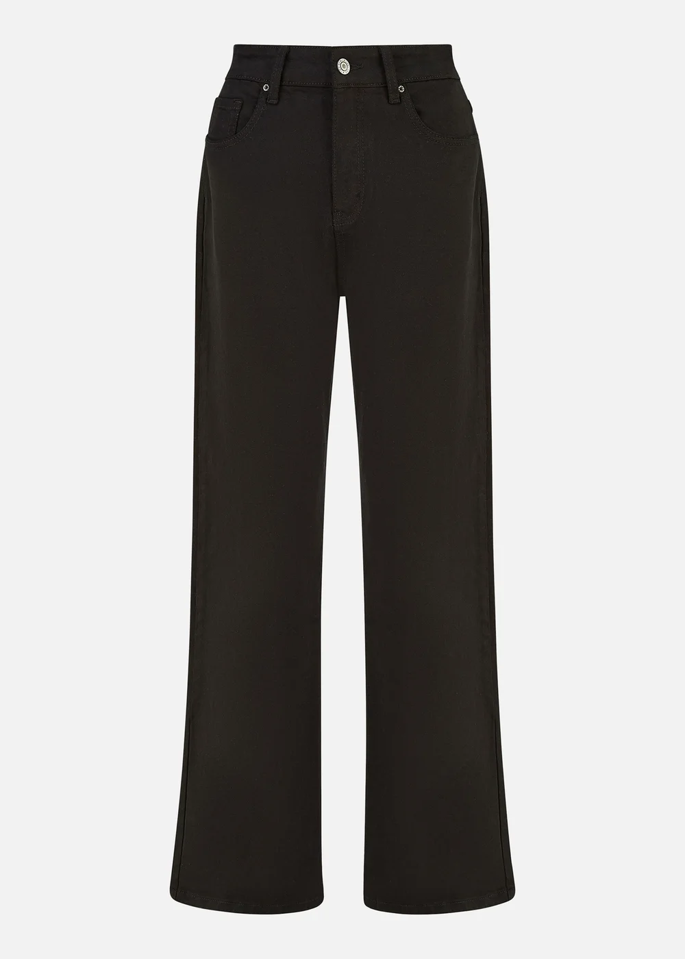 Yumi Black Stretch Canvas Wide Leg High Waist Jeans - 8 Image 3