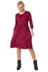 Roman Burgundy Petite Swirl Print Pocket Stretch Dress - 10 Image 1