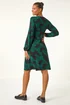 Roman Green Ditsy Floral Gathered Stretch Dress - 22 Image 3