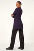 Roman Purple Longline Stretch Ribbed Cardigan - Size 14 Image 3