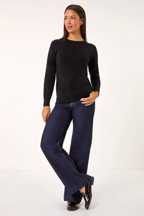 Roman Black Soft Crew Neck Jumper - 22 Image 2