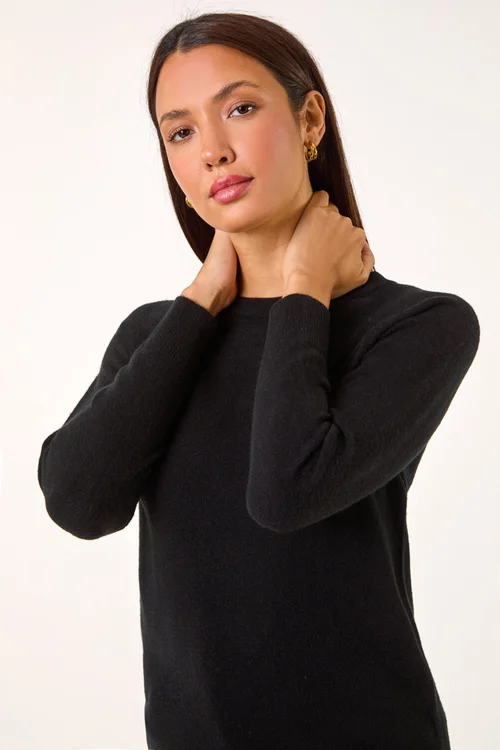 Roman Black Soft Crew Neck Jumper - 22 Image 4