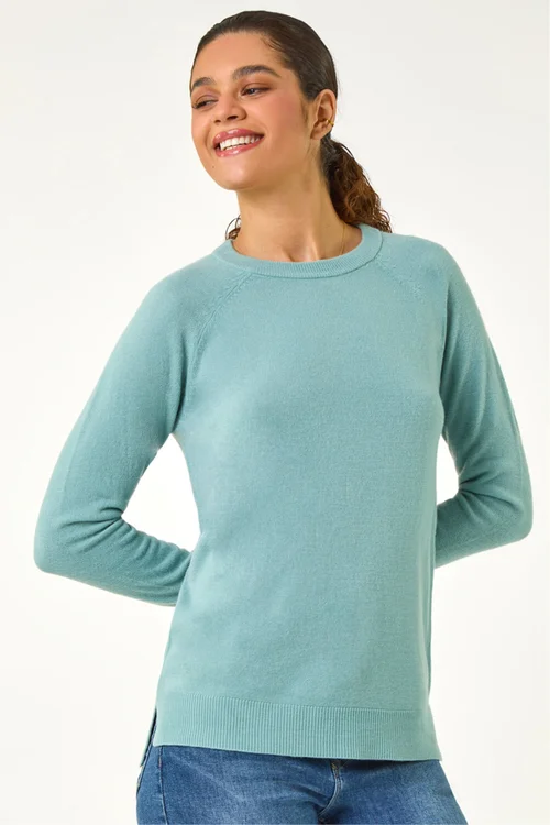 Roman Pale Blue Plain Soft Crew Neck Jumper - 12 Image 4