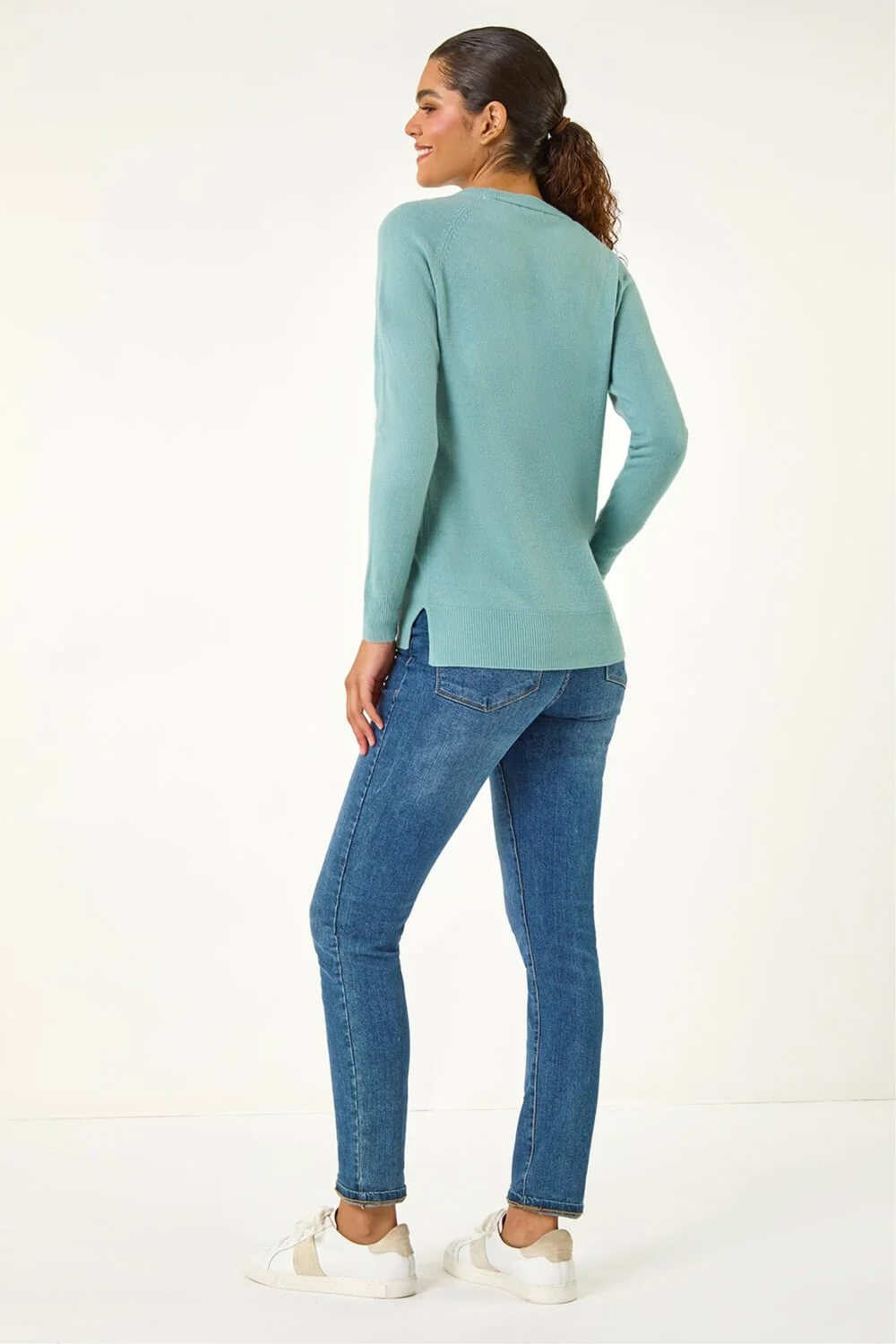 Roman Pale Blue Plain Soft Crew Neck Jumper - 12 Image 3