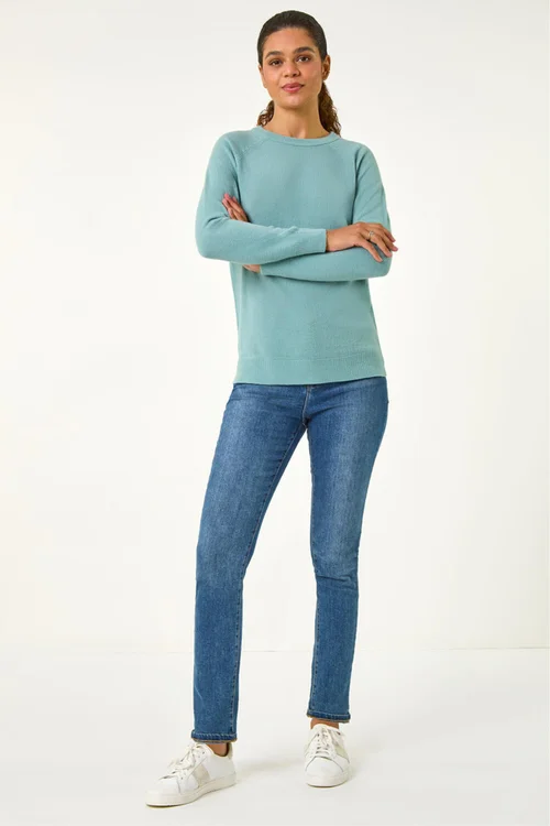 Roman Pale Blue Plain Soft Crew Neck Jumper - 12 Image 2