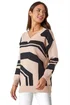 Roman Camel Abstract Print Button Detail Longline Jumper - Size 16 Image 1