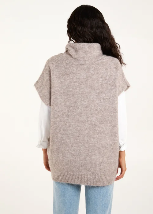 Blue Vanilla Mocha Chunky Roll Neck Tabard - One Size Image 2