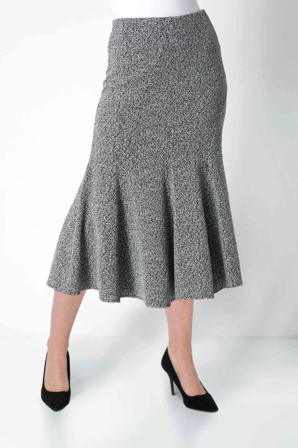 Roman Grey Texture Flared Skirt - Size 10 Image 2