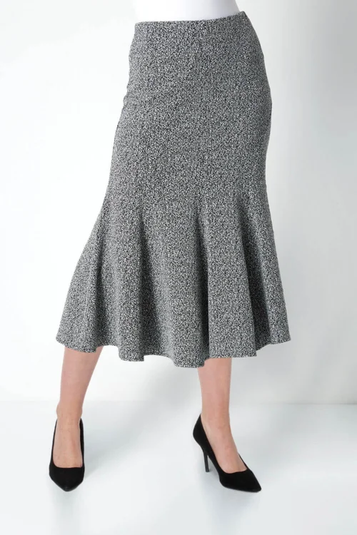 Roman Grey Texture Flared Skirt - Size 10 Image 2