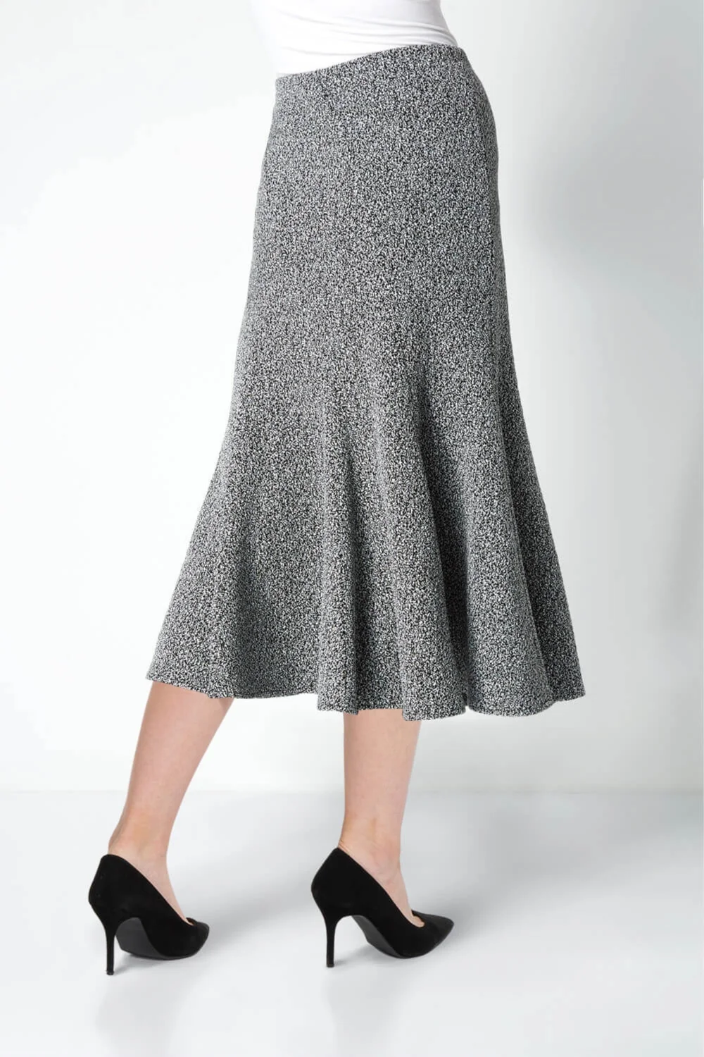 Roman Grey Texture Flared Skirt - Size 10 Image 3