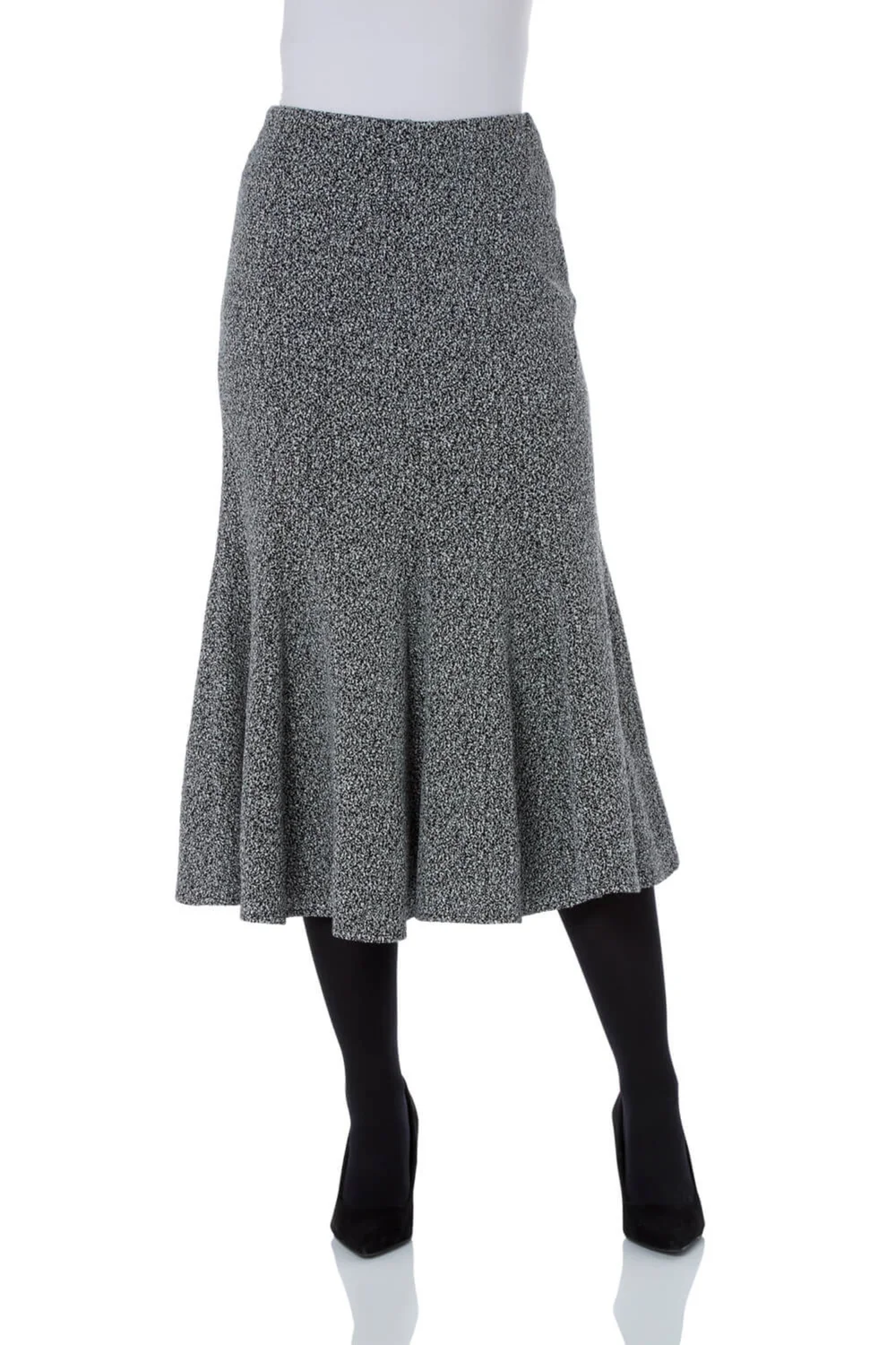 Roman Grey Texture Flared Skirt - Size 10 Image 1