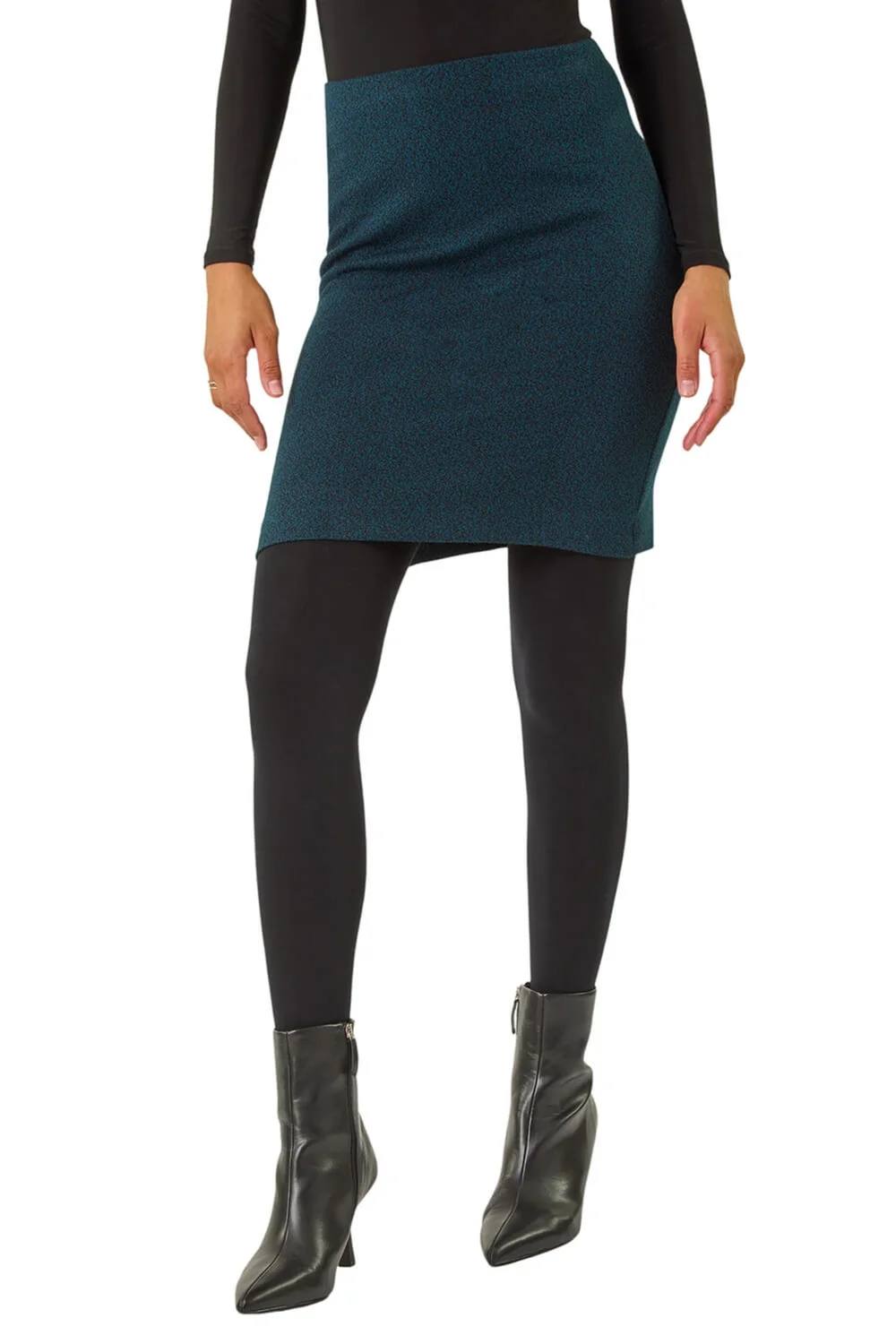 Roman Teal Smart Textured Stretch Pencil Skirt - Size 18 Image 1