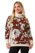 Roman Rust Petite Floral Print Roll Neck Jumper - Size 12 Image 1
